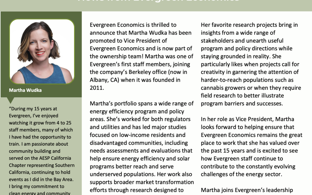 Martha Wudka Now an Evergreen VP